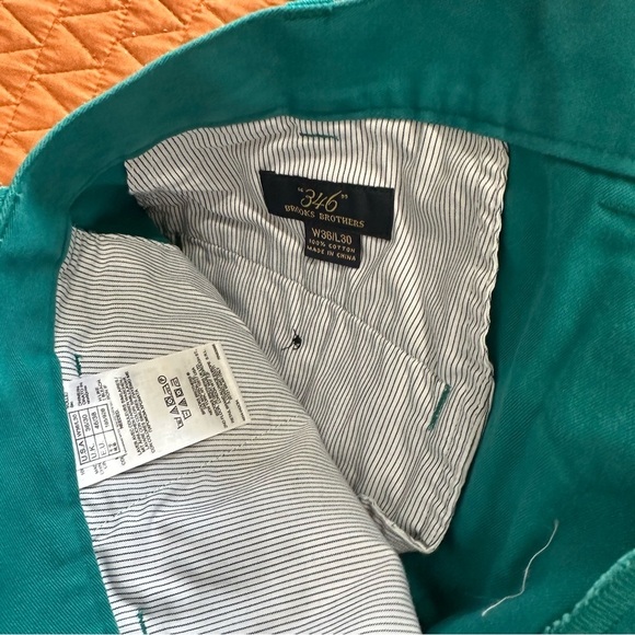 NWT brooks brother “346” teal flat front men’s trousers size 36W x 30L - Picture 2 of 4